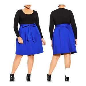 City Chic Womens size M 18 dress blue black Uptown Girl